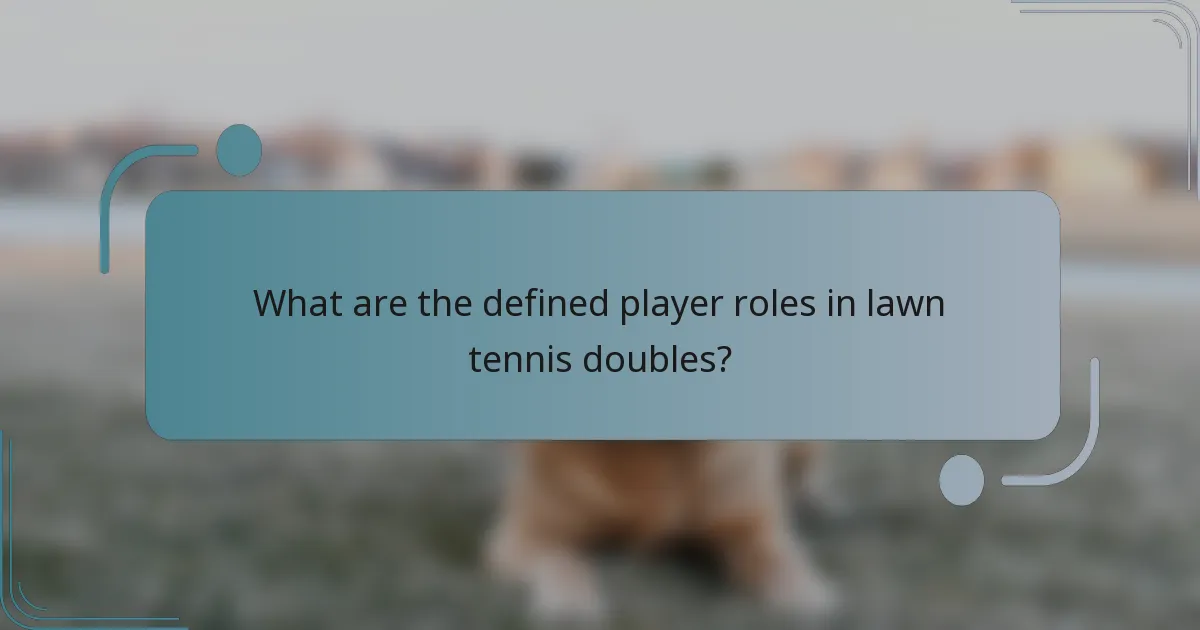 What are the defined player roles in lawn tennis doubles?